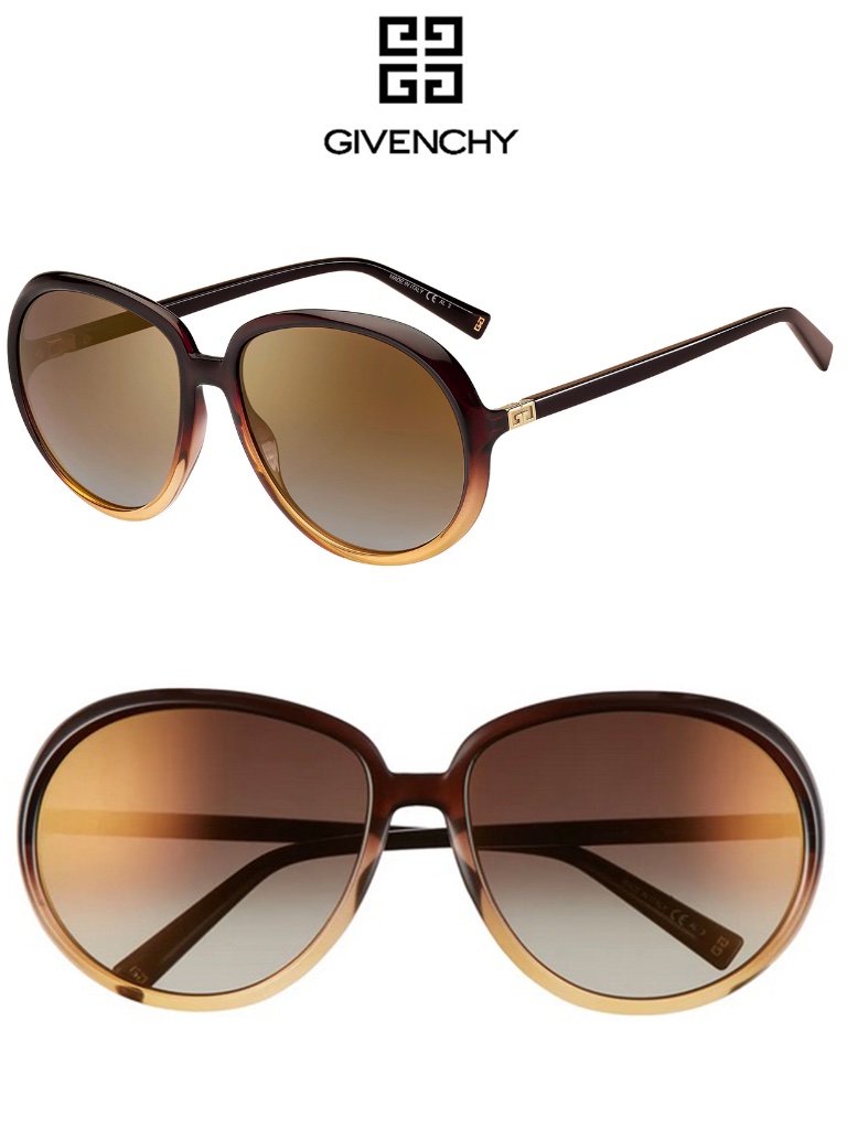 Givenchy Gv7180/S Glnjl Brown/Yellow Gradient Brown Flash Round Sunglasses. 61mm
